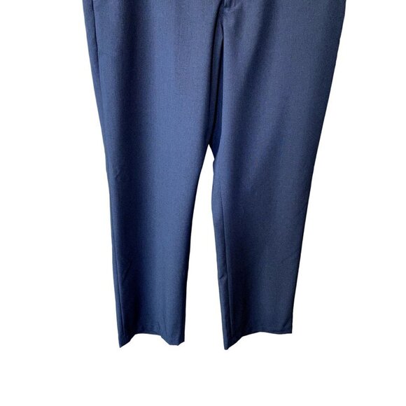 Bluffworks Pants Men 37X30 Navy Blue Original Straight Performance Tech Slacks - Picture 3 of 6